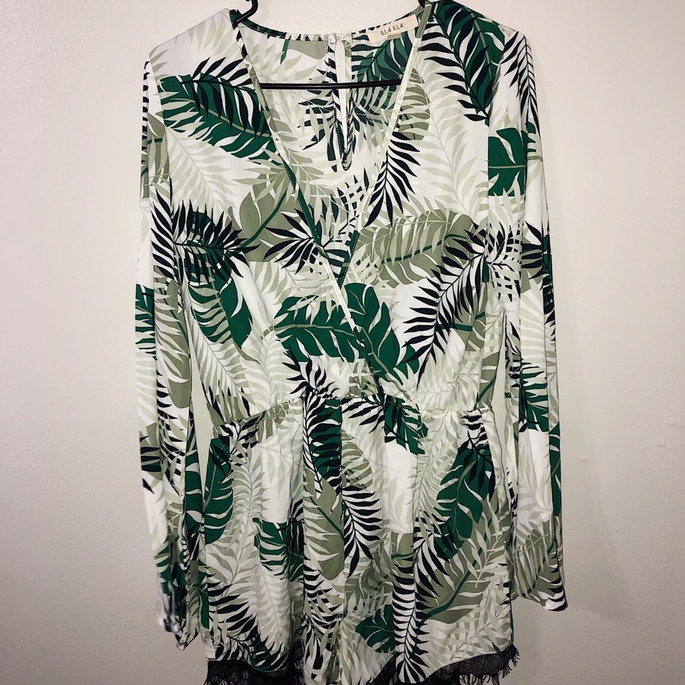 ILLA ILLA Palm Print Romper